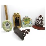 Wood Display Shelves.Welcome Sign,Mirror