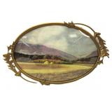 Vintage Framed Oval Print 23'x14'