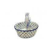Hand Painted Portugal Ceramic Basket 9'Tx8'W