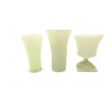 Vintage Milk Glass W/Porceline Vase
