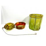 Stained Glass Trash Can w/Decor Stained Glass Trash Can w/Decor