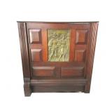 Antique Wood Piece W/Inlaid Brass 29.5'x30.5' Antique Wood Piece W/Inlaid Brass 29.5'x30.5'