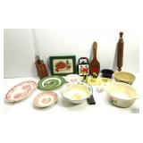 Vintage Kitchen,Antique Bowls,Plates,Trivet,Etc Vintage Kitchen,Antique Bowls,Plates,Trivet,Etc