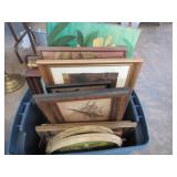 Tote Full Of Vintage Framed Pictures Tote Full Of Vintage Framed Pictures