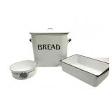 Vintage Enamel Bread Box W/Pan Vintage Enamel Bread Box W/Pan