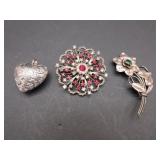 Sterling Broaches W/Pendent Sterling Broaches W/Pendent