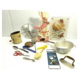 Vintage Kitchen,Starainer,Sifter,Cutting Bd,Etc Vintage Kitchen,Starainer,Sifter,Cutting Bd,Etc