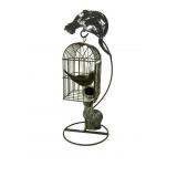 Vintage Cat On Bird Cage 21'T Metal Vintage Cat On Bird Cage 21'T Metal