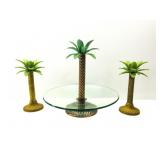 Palm Tree Candle Holders W/Palm Tree Centerpiece Palm Tree Candle Holders W/Palm Tree Centerpiece
