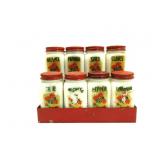 Antique Metal Spice Rack W/Milkglass Spice Jars 5' Antique Metal Spice Rack W/Milkglass Spice Jars 5'