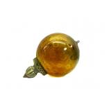 Mid Century Amber Glass Ball Hanger 15'T Mid Century Amber Glass Ball Hanger 15'T