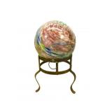 Vintage Metal Yard Decor W/Glass Ball 18'T Vintage Metal Yard Decor W/Glass Ball 18'T