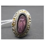 Sterling Silver Ring W/Purple Stone Size 7 Sterling Silver Ring W/Purple Stone Size 7