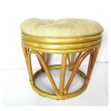 Rattan Foot Stool Has Wear Rattan Foot Stool Has Wear