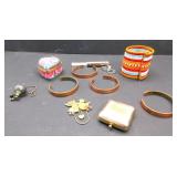 Assorted Jewlery,Copper Bracelets,Trinket Box Assorted Jewlery,Copper Bracelets,Trinket Box