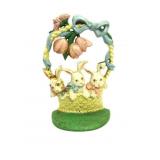 Cast Iron Bunny Basket Door Stop 8"T