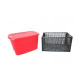 Small Tote W/Plastic Crate