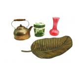 Leaf Plate,Tea Kettle,Vase,Cannister