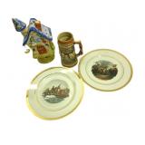 Vintage Collectable Plates,Stein,Ceramic House