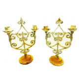 Cast Iron Candle Holders 12'T