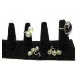 Fashion Rings W/Earrings Plastic Pearl