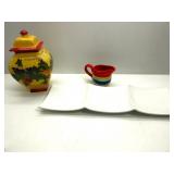 Biscotti Jar,Ceramic Center Serving Dish