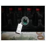 Green Emrald Ring size 9
