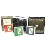 King Bed Skirt w/Pillow Shams,Holiday Cards