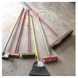 Assorted Brooms W/Sheet Rock Sander