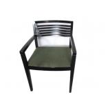 Mid Century Black Wood Arm Chair