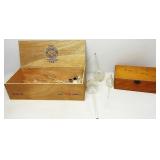 Cigar Box,Glass Oil Bottles