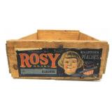 Vintage Rosy Brand Peach Crate 17.5'R