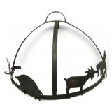 Vintage Wrought Iron Pot Pan Wall Rack