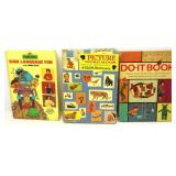 Vtg Books,Sesame Street,Do It Book,Pic Word Book