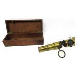 Antique Portable French Brass Field Telescope