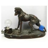 Vintage Cast Iron Dog Light Has Broke Tail