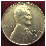 1957D Red Gem/BU Wheat Cent