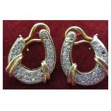 Diamond Earrings - Missing 1 Stone: Marked 14k