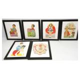 Vintage Framed Valentines Cards 9'x11'