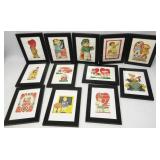 Vintage Framed Valentines Cards 6.5'x8.5' 1930's