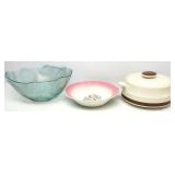 Blue Glass Bowl,Stoneware Cassorole Dish