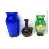 Bohemian Ruby Red Glass Cruet,Colored Glass Vases
