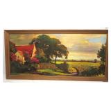 Mid Century Lithograph Picture 40.5'x20'