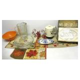 Kitchen Fall Place Mats,Glass Pitcher,Coffee Pot