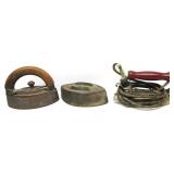 Antique Sad Irons W/Iron