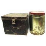 Vintage Metal Box W/Cherry Can