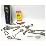 Vintage Kitchen Silverware,Baking Cups,Openers