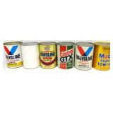 Vintage Unopened Oil Cans,Valvoline,Mobil,Castrol
