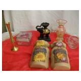 Home Decor: 2 Wall Pockets, Brass Vase