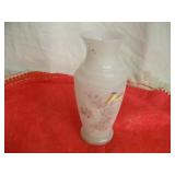 Unsigned Hand Painted Milky Vase